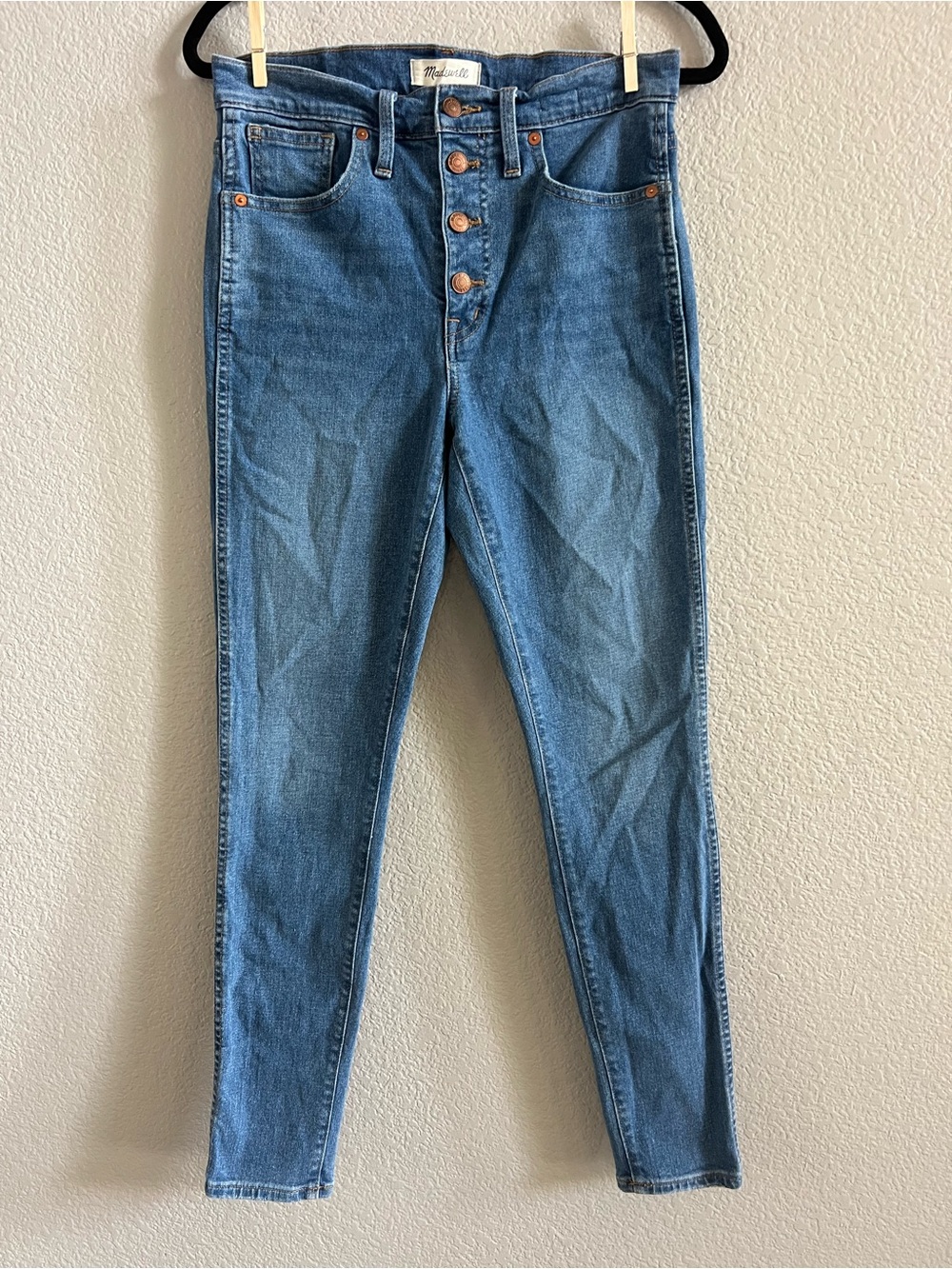 Madewell 10” High Rise Button-Fly Skinny Jeans - Blue Size 28